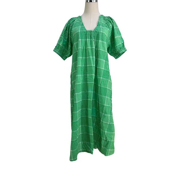 Never A Wallflower Marakesh Midi Dress Kelly Green Plaid